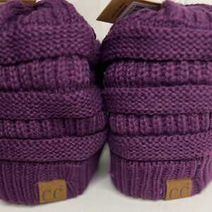 C.C Classic Cable Knit Beanie -Lot of 2 Color Purple